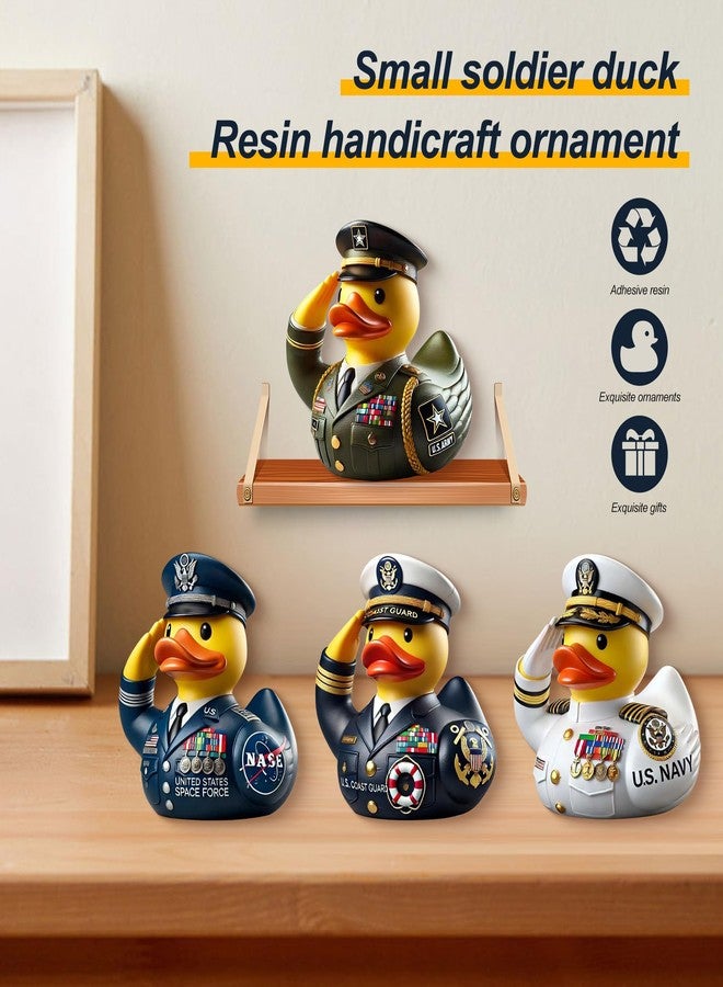 YOUNEEDFUL 2025 New Duck Captain Resin Ornament, Veteran Tribute Duck ，Military Resin Duckies Decorations for Veterans Day (Green) - Image 2